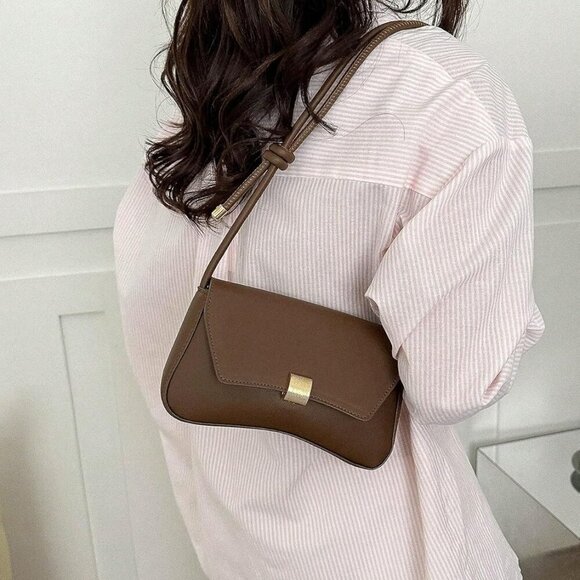 Women's Leather Flap Clutch Shoulder Bag Vintage Adjustable Strap Purse - Picture 8 of 8